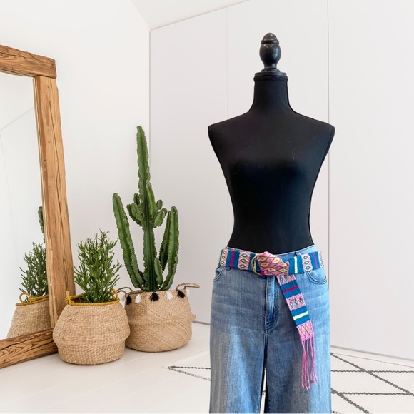 Madeline Parks Hand Embroidered Geometric Wool Belt